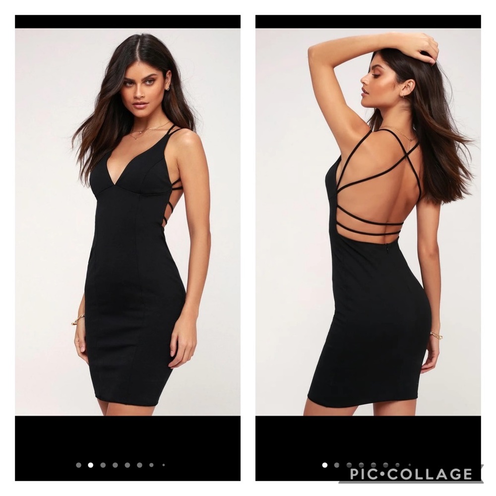 Lulu*s Backless Black Midi Dress